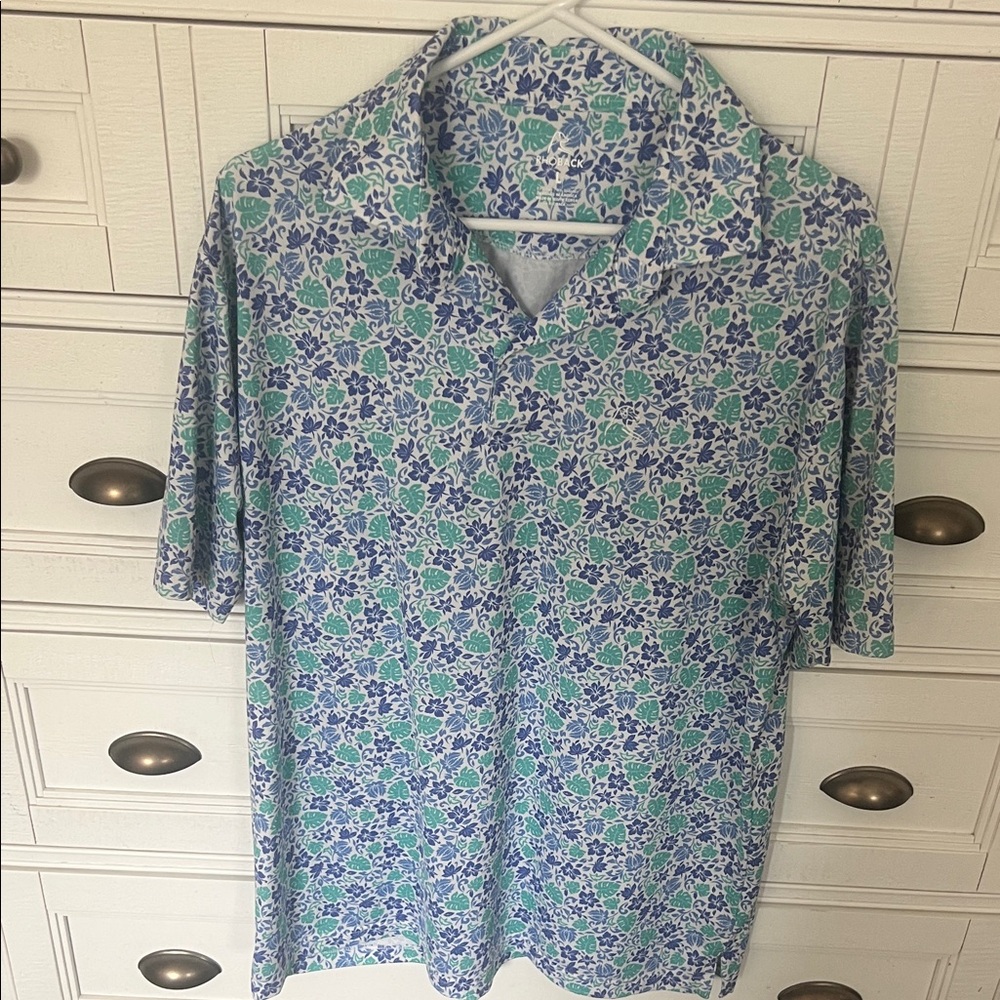 Rhoback Blue and Green Floral Men's Shirt